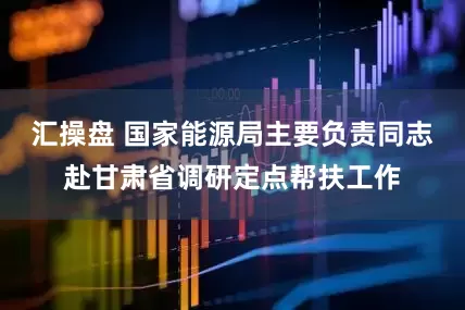 汇操盘 国家能源局主要负责同志赴甘肃省调研定点帮扶工作